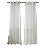 Olivia Gray Nancy Elegant Faux Silk Grommet Curtain Panel - Easy to Install Machine Washable Polyester Curtain Panels with 8 Bronze Metal Grommets - 54-inch x 63-inch each