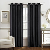 RT Designer Collection Nancy Grommet Luxurious Modern Design Curtain Panel 54" x 95" Black