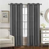 RT Designer Collection Nancy Grommet Luxurious Modern Design Curtain Panel 54" x 95" Charcoal