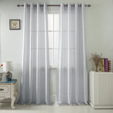 RT Designer Collection Nancy Grommet Luxurious Modern Design Curtain Panel 54" x 95" Silver