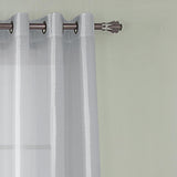 RT Designer Collection Nancy Grommet Luxurious Modern Design Curtain Panel 54" x 95" Silver
