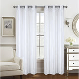RT Designer Collection Nancy Grommet Luxurious Modern Design Curtain Panel 54" x 95" White