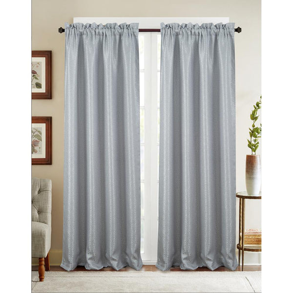 Olivia Gray Naples Textured Jacquard 53 x 84 in. Single Rod Pocket Curtain Panel