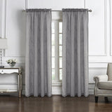 RT Designers Collection Pearl Emb Metallic Doily Rod Pocket Room Darkening Window Curtain Panel for Bedroom Charcoal