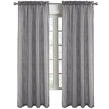RT Designers Collection Pearl Emb Metallic Doily Rod Pocket Room Darkening Window Curtain Panel for Bedroom Charcoal