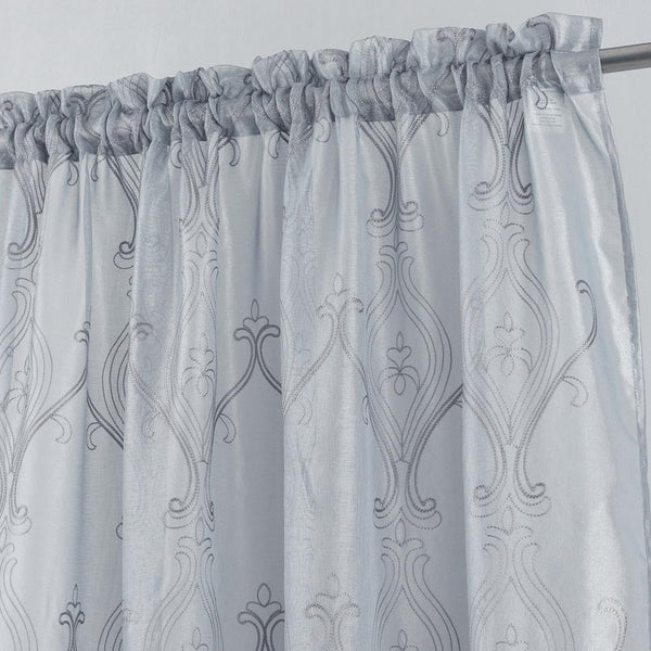 RT Designers Collection Pearl Emb Metallic Doily Rod Pocket Room Darkening Windo