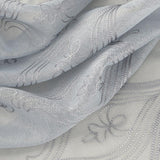 RT Designers Collection Pearl Emb Metallic Doily Rod Pocket Room Darkening Window Curtain Panel for Bedroom Silver