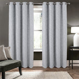 RT Designers Collection 100% Polyester 270 GSM Reba Luxury Jacquard Blackout Grommet Curtain Panel 54" x 90" Grey