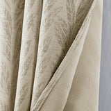 RT Designers Collection 100% Polyester 270 GSM Reba Luxury Jacquard Blackout Grommet Curtain Panel 54" x 90" Ivory