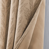 RT Designers Collection 100% Polyester 270 GSM Reba Luxury Jacquard Blackout Grommet Curtain Panel 54" x 90" Taupe