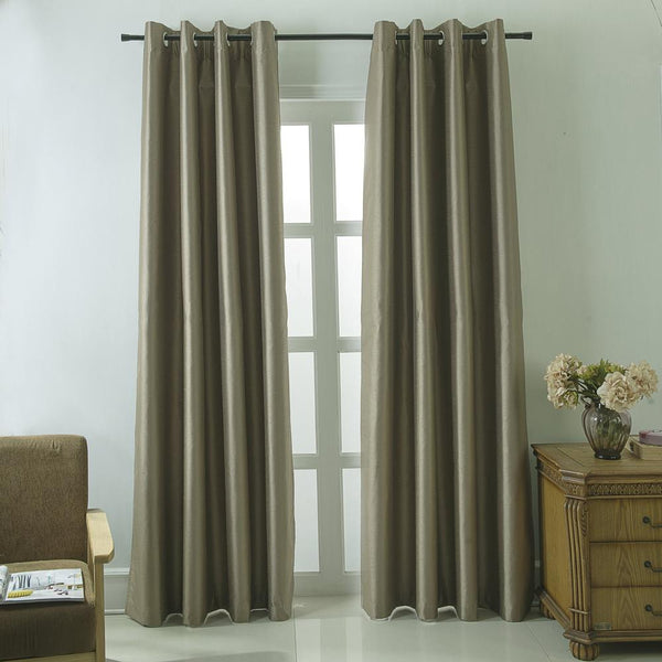 RT Designers Collection Shelton Faux Silk Single Curtain Panel With 8 Grommets -