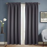RT Designers Collection 100% Polyester Twilight Blackout Rod Pocket Curtain Panel Charcoal
