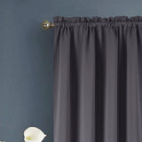 RT Designers Collection 100% Polyester Twilight Blackout Rod Pocket Curtain Panel Charcoal
