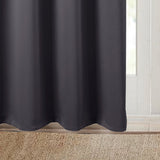 RT Designers Collection 100% Polyester Twilight Blackout Rod Pocket Curtain Panel Charcoal