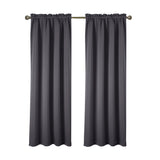 RT Designers Collection 100% Polyester Twilight Blackout Rod Pocket Curtain Panel Charcoal