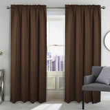 RT Designers Collection 100% Polyester Twilight Blackout Rod Pocket Curtain Panel Chocolate
