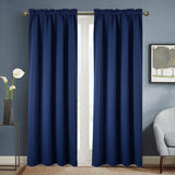 RT Designers Collection 100% Polyester Twilight Blackout Rod Pocket Curtain Panel Navy