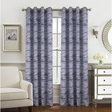 Olivia Gray Tropez Two Tone Jacquard Single Grommet Curtain Panel Pair - 54x84