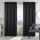 RT Designers Collection 100% Polyester Twilight Blackout Rod Pocket Curtain Panel 54" x 84" Black