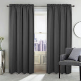 RT Designers Collection 100% Polyester Twilight Blackout Rod Pocket Curtain Panel Charcoal