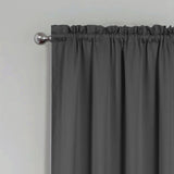 RT Designers Collection 100% Polyester Twilight Blackout Rod Pocket Curtain Panel Charcoal
