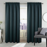 RT Designers Collection 100% Polyester Twilight Blackout Rod Pocket Curtain Panel Navy