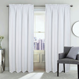 RT Designers Collection 100% Polyester Twilight Blackout Rod Pocket Curtain Panel 54" x 84" White