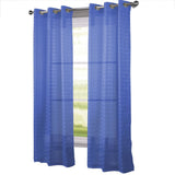 RT Designers Collection Wanda Box Voile Light Filtering One Grommet Curtain Panel 54" x 90" Neon blue