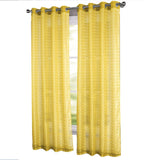 RT Designers Collection Wanda Box Voile Light Filtering One Grommet Curtain Panel 54" x 90" Neon yellow