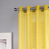 RT Designers Collection Wanda Box Voile Light Filtering One Grommet Curtain Panel 54" x 90" Neon yellow