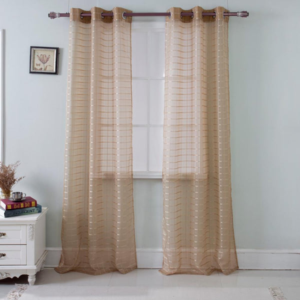 Olivia Gray Wanda Box Voile Grommet Panel - Machine Washable Polyester Curtain P