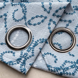 RT Designer Collection Woodbridge Jacquard Grommet Luxurious Modern Design Curtain Panel 54" x 84" Blue