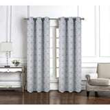 RT Designer Collection Woodbridge Jacquard Grommet Luxurious Modern Design Curtain Panel 54" x 84" Silver