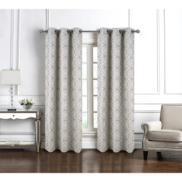 RT Designer Collection Woodbridge Jacquard Grommet Luxurious Modern Design Curta