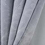 RT Designer Collection Kimber 2 Pack Embroidered Blackout Luxurious Decorative Grommet Curtain Panel 36" x 84" Silver