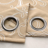 RT Designer Collection Kimber 2 Pack Embroidered Blackout Luxurious Decorative Grommet Curtain Panel 36" x 84" Taupe
