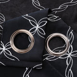 RT Designer Collection Gable 2 Pack Embroidered Blackout Luxurious Decorative Grommet Curtain Panel 36" x 84" Black