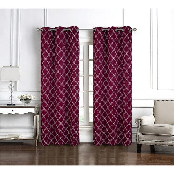 RT Designer Collection Gable 2 Pack Embroidered Blackout Luxurious Decorative Gr