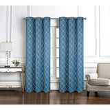 RT Designer Collection Gable 2 Pack Embroidered Blackout Luxurious Decorative Grommet Curtain Panel 36" x 84" Slate Blue