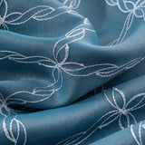 RT Designer Collection Gable 2 Pack Embroidered Blackout Luxurious Decorative Grommet Curtain Panel 36" x 84" Slate Blue