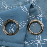 RT Designer Collection Gable 2 Pack Embroidered Blackout Luxurious Decorative Grommet Curtain Panel 36" x 84" Slate Blue