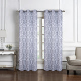 RT Designer Collection Baylor Jacquard 2 Pack Luxurious Modern Design Curtain Panel Pair 36" x 84" Grey