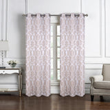 RT Designer Collection Baylor Jacquard 2 Pack Luxurious Modern Design Curtain Panel Pair 36" x 84" Taupe