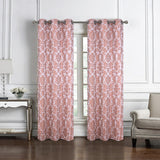RT Designer Collection Baylor Jacquard 2 Pack Luxurious Modern Design Curtain Panel Pair 36" x 84" Terracotta