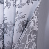 RT Designer Collection Oakville Jacquard 2 Pack Luxurious Modern Design Curtain Panel Pair 36" x 84" Silver