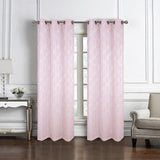 RT Designer Collection Ellis Jacquard 2 Pack Luxurious Modern Design Curtain Panel Pair 36" x 84" Blush