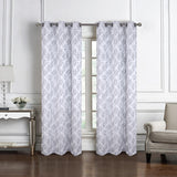 RT Designer Collection Ellis Jacquard 2 Pack Luxurious Modern Design Curtain Panel Pair 36" x 84" Grey