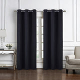 RT Designer Collection Cleo Jacquard Grommet 2 Pack Luxurious Modern Design Curtain Panel 36" x 84" Black
