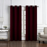 RT Designer Collection Cleo Jacquard Grommet 2 Pack Luxurious Modern Design Curtain Panel 36" x 84" Burgundy