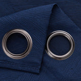 RT Designer Collection Cleo Jacquard Grommet 2 Pack Luxurious Modern Design Curtain Panel 36" x 84" Navy